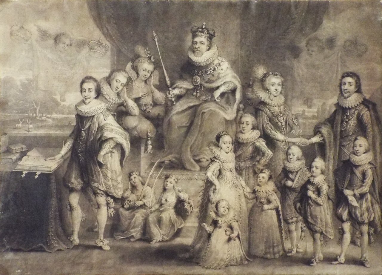 Mezzotint - James I and his Royal Progeny - Turner